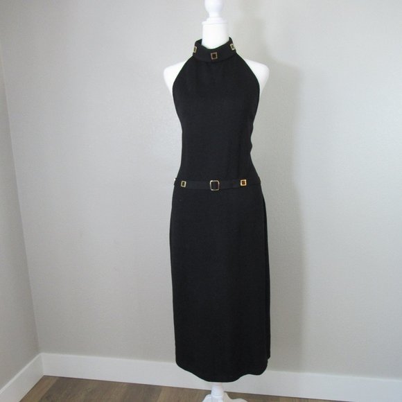 St. John Dresses & Skirts - St. John Black Halter Santana Knit Dress
